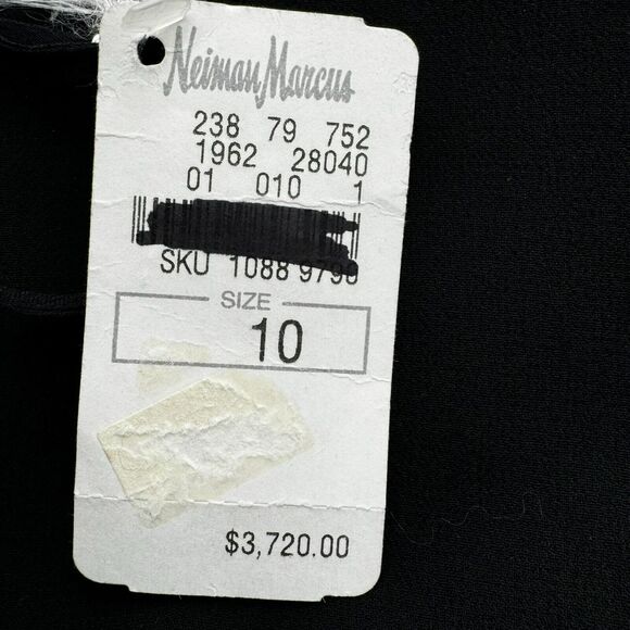 VALENTINO NWT $3720 Size 10 Black Silk Dress Gown Strappy Sequin Sexy Slit Drape - Picture 8 of 15